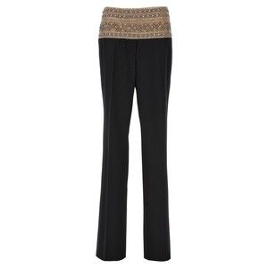 Stella Mccartney Crystal-Embroidered Mesh-Waist Wool Trousers - NWT